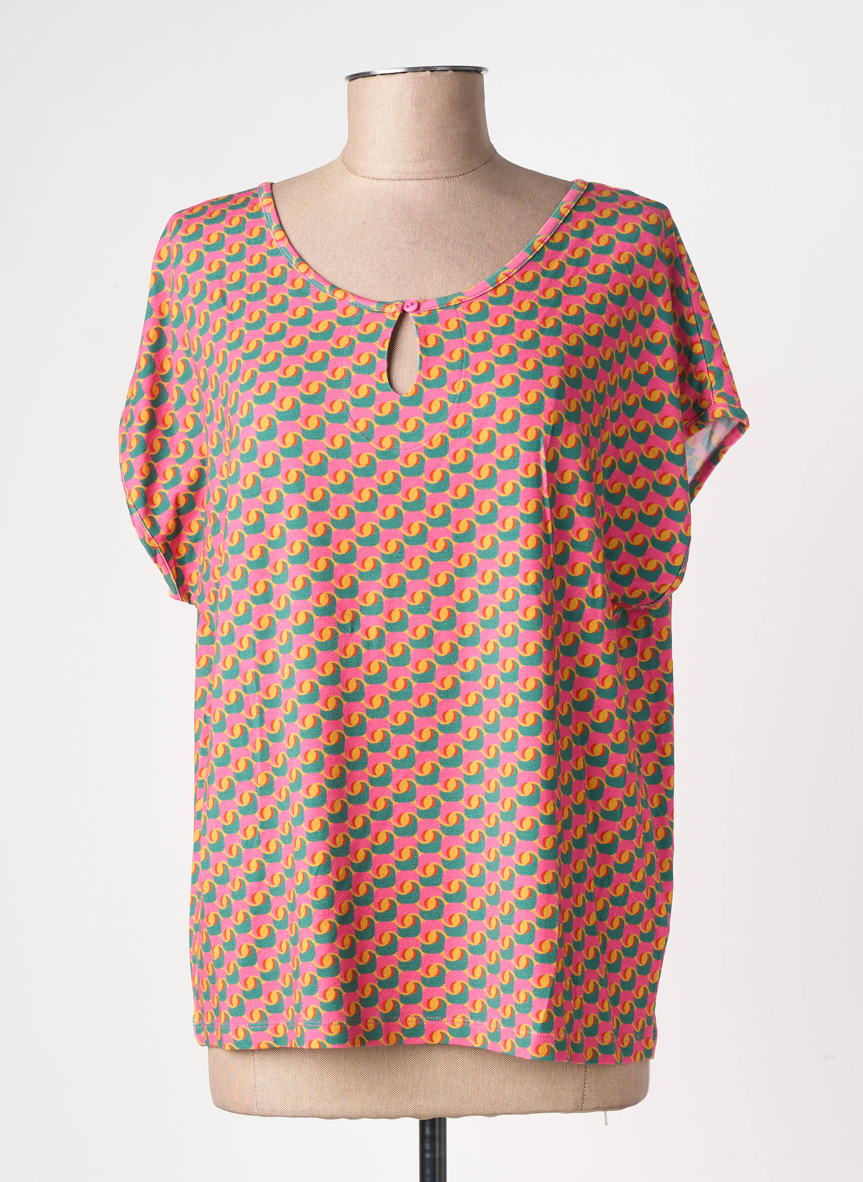 T-shirt imprimé fantaisie manches courtes rose PRINCESSE NOMADE femme