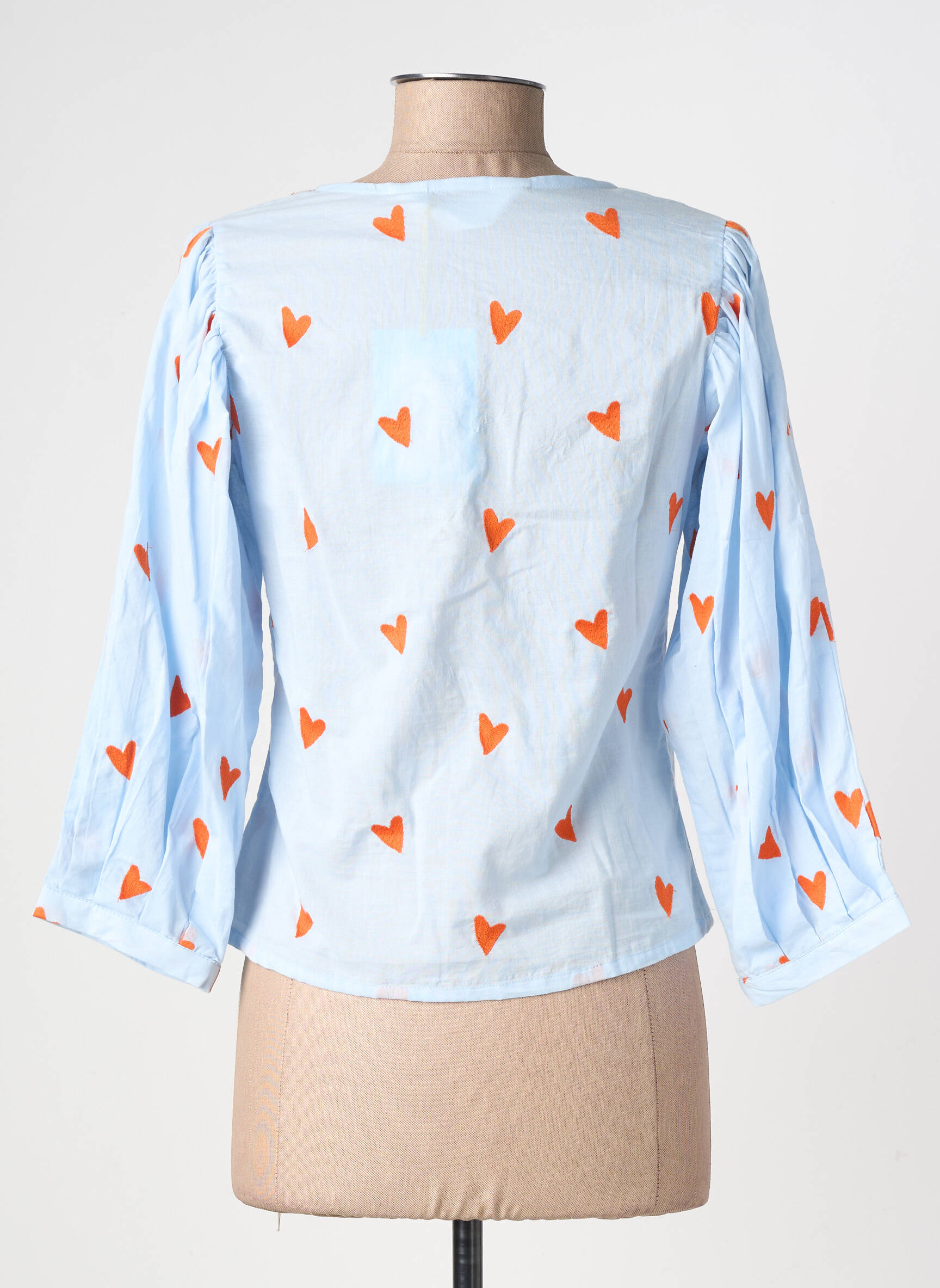 Blouse col rond manches 3/4 bleu COMPAÑIA FANTASTICA femme