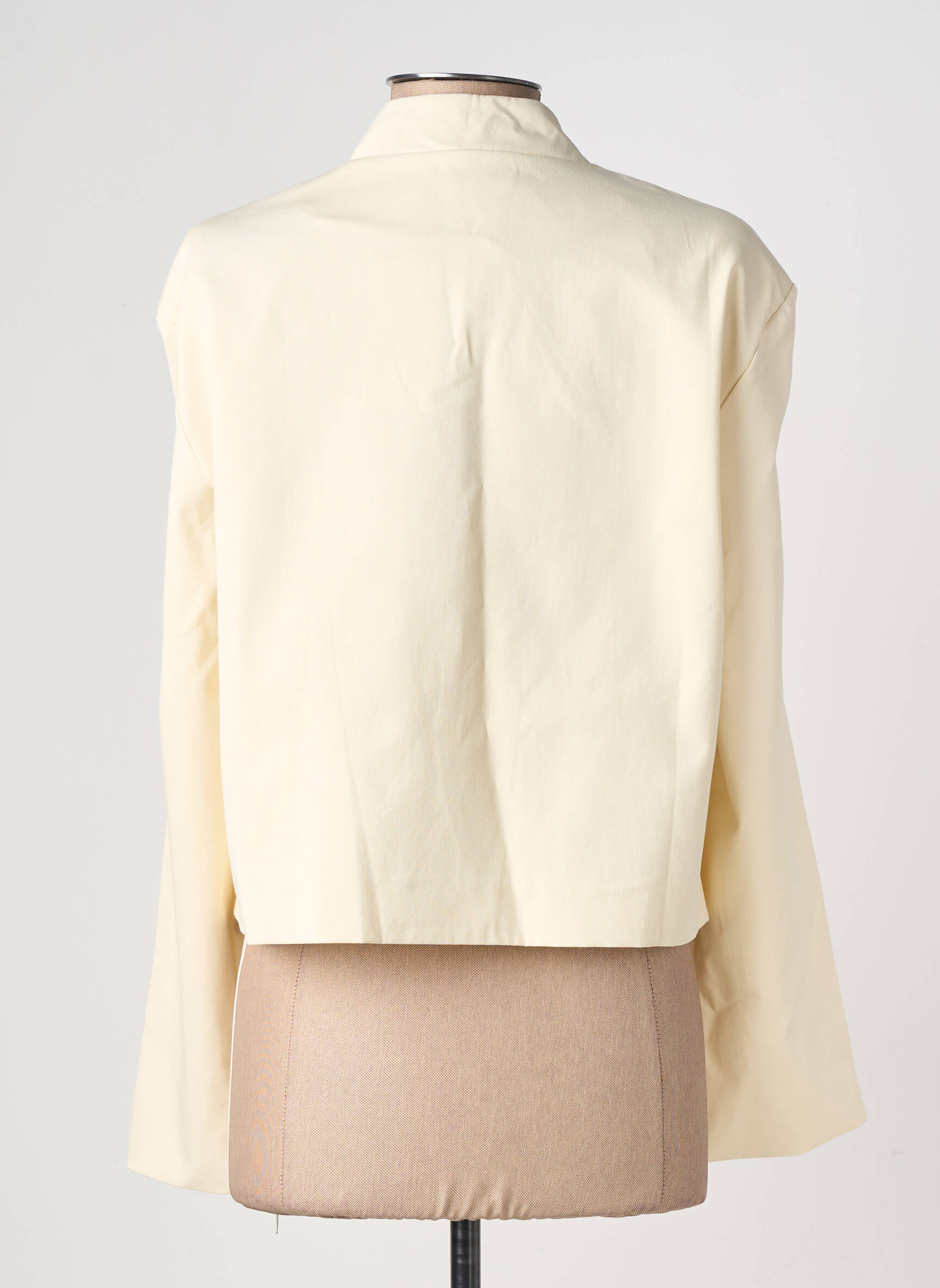 Veste casual col rond beige LILY ROSE femme