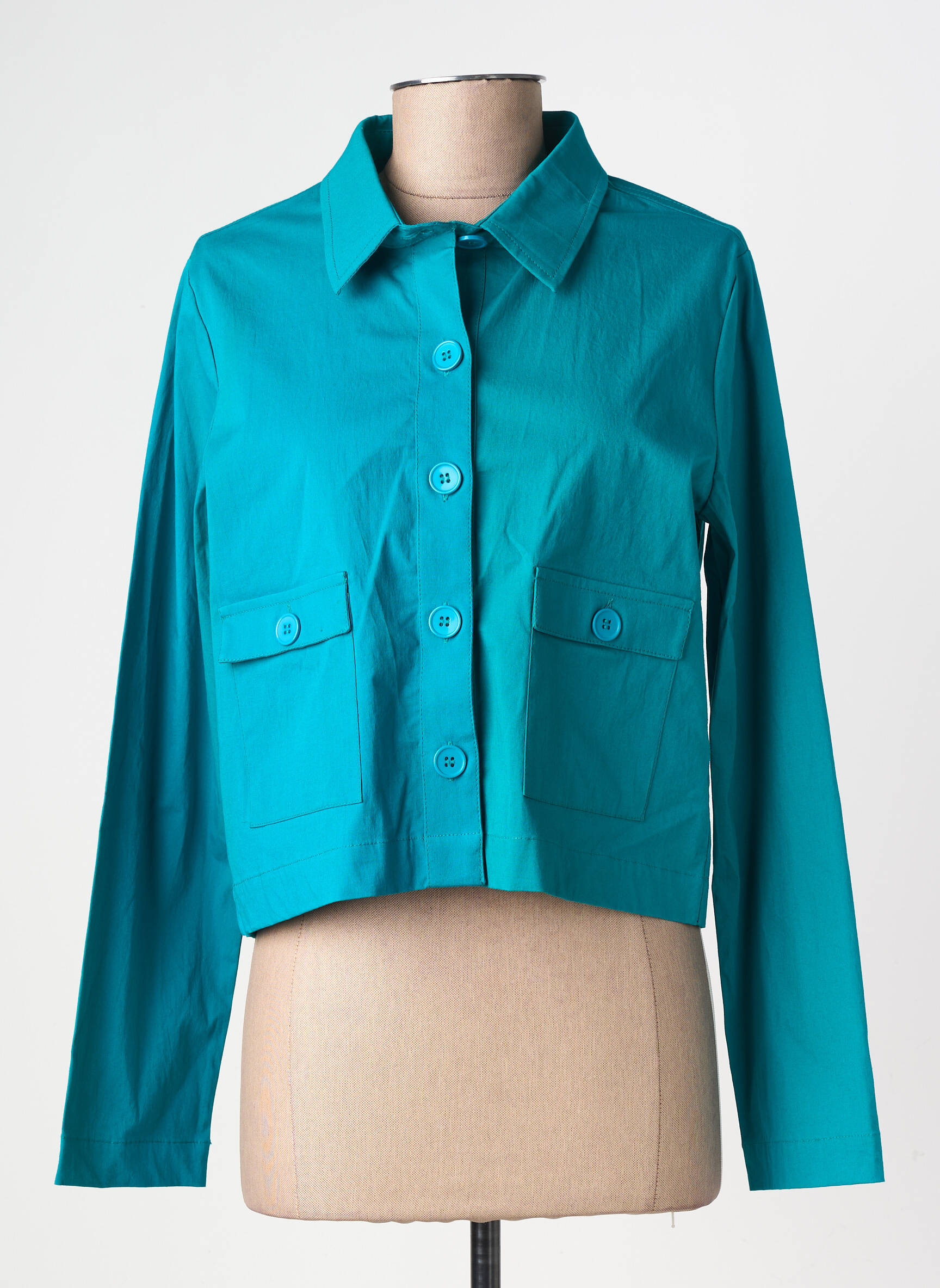 Veste casual coupe droite bleu PRINCESSE NOMADE femme