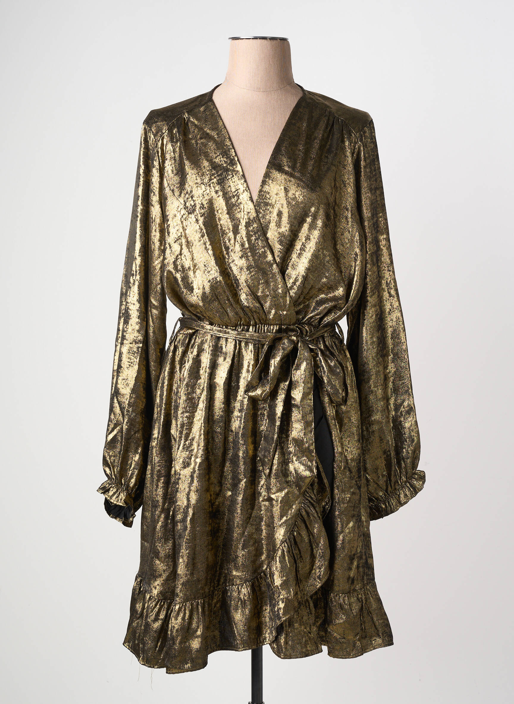 Robe mi-longue manches longues manches longues noir BY ONE femme