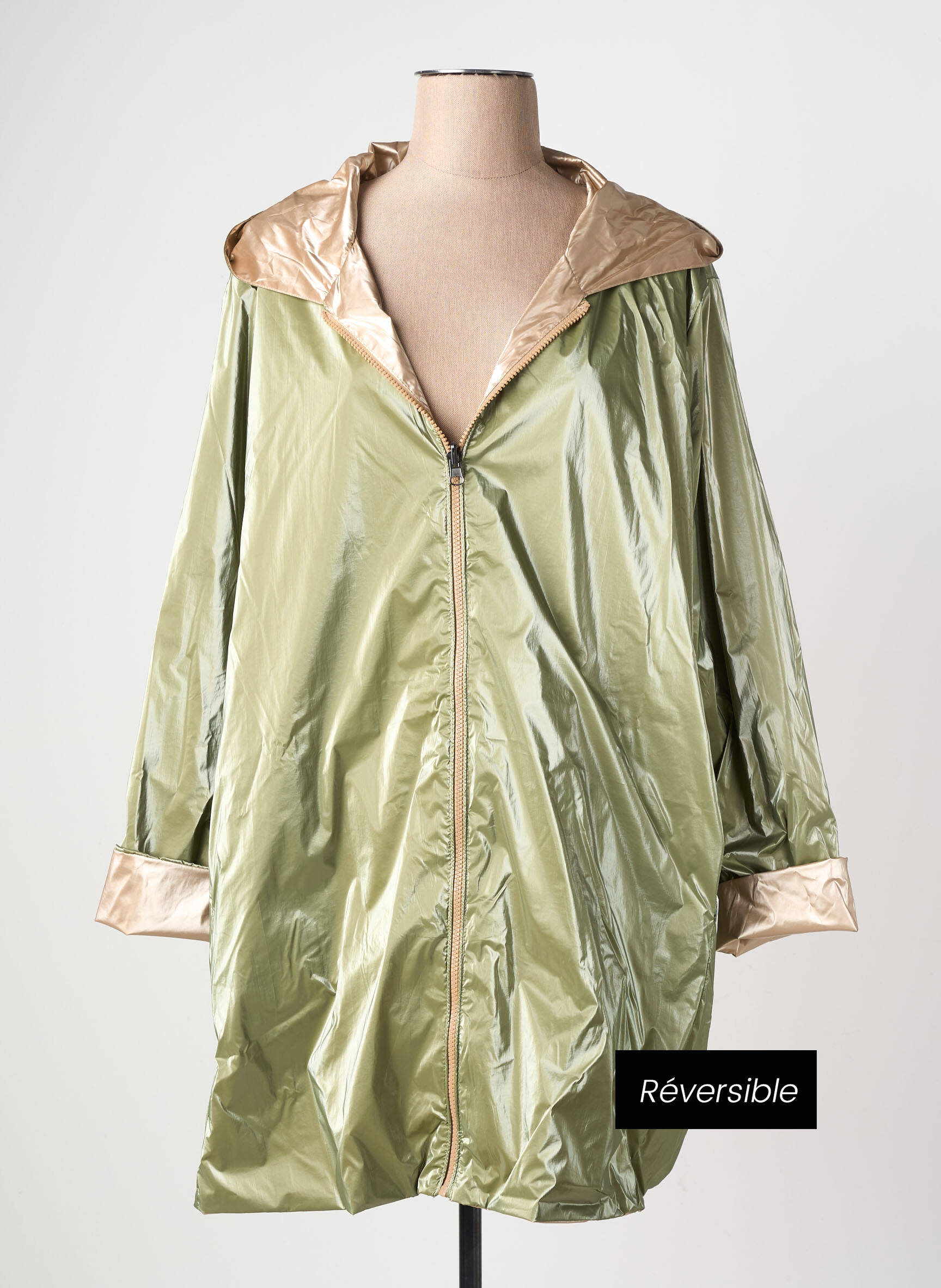 Imperméable poches a capuche vert PIMENT ROUGE femme