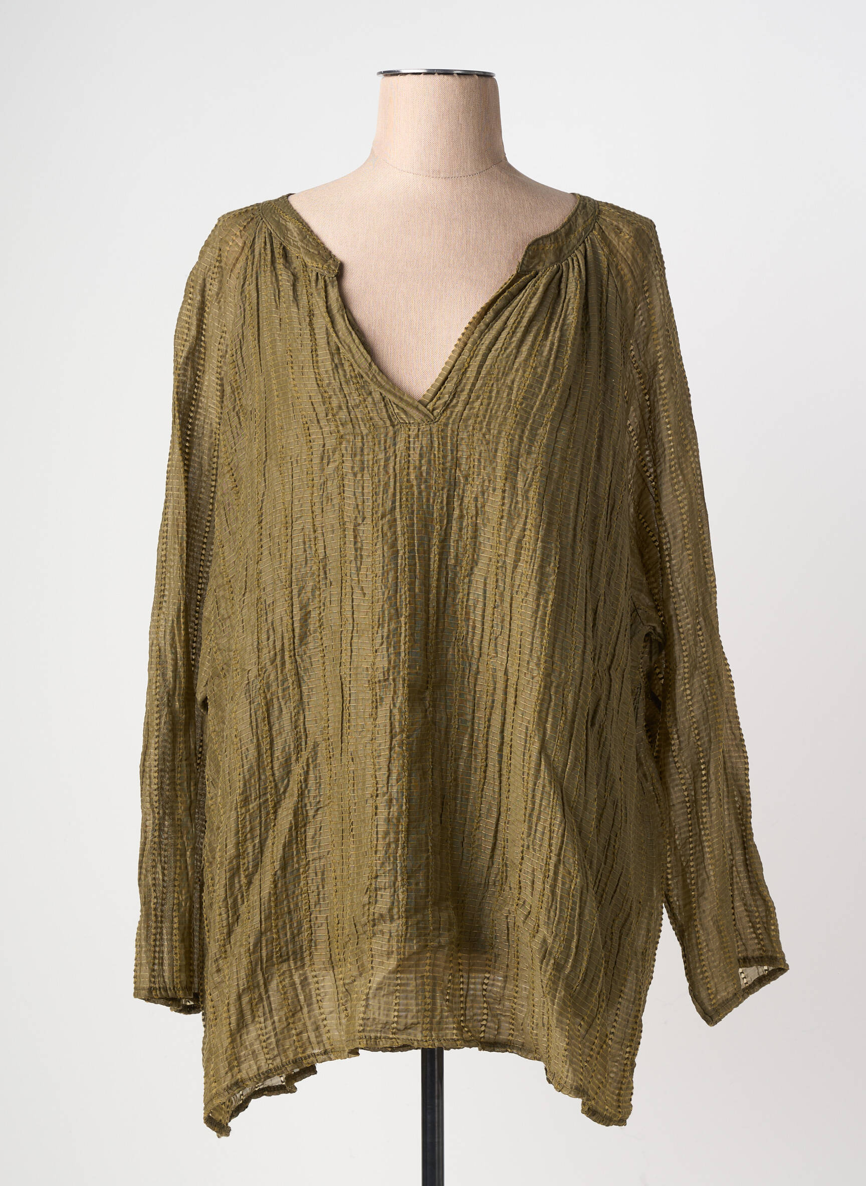 Blouse manches longues manches longues vert PIMENT ROUGE femme