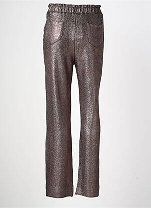 Pantalon droit taille haute taille haute marron ANGE femme