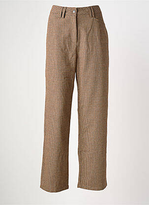 Pantalon droit taille haute taille haute marron CALIE femme