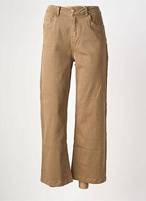 Jeans coupe large stretch taille haute marron KAROSTAR femme
