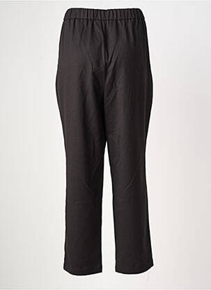 Pantalon chino tissage popeline taille haute noir C'MELODIE femme