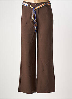 Pantalon flare taille normale taille normale marron BY ONE femme