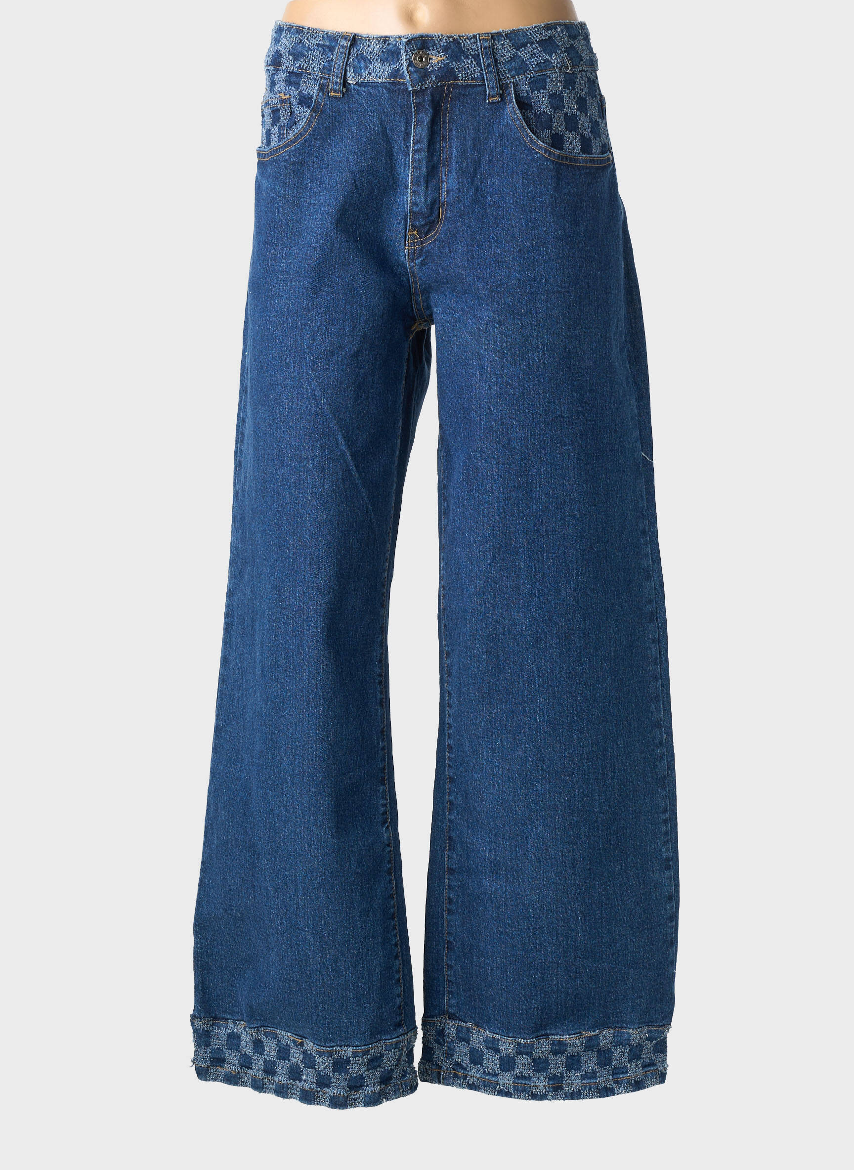 Jeans coupe large taille normale taille normale bleu BS JEANS femme