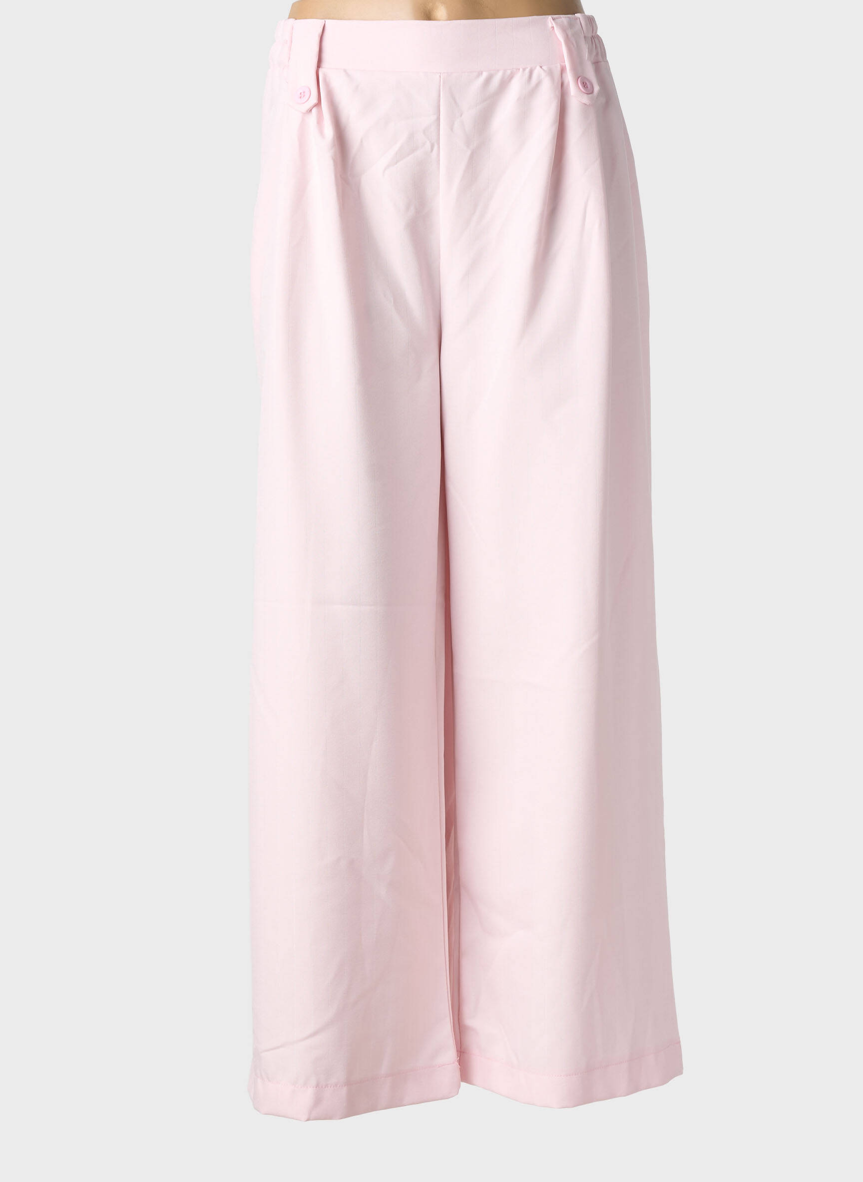 Pantalon large taille normale taille normale rose C'MELODIE femme