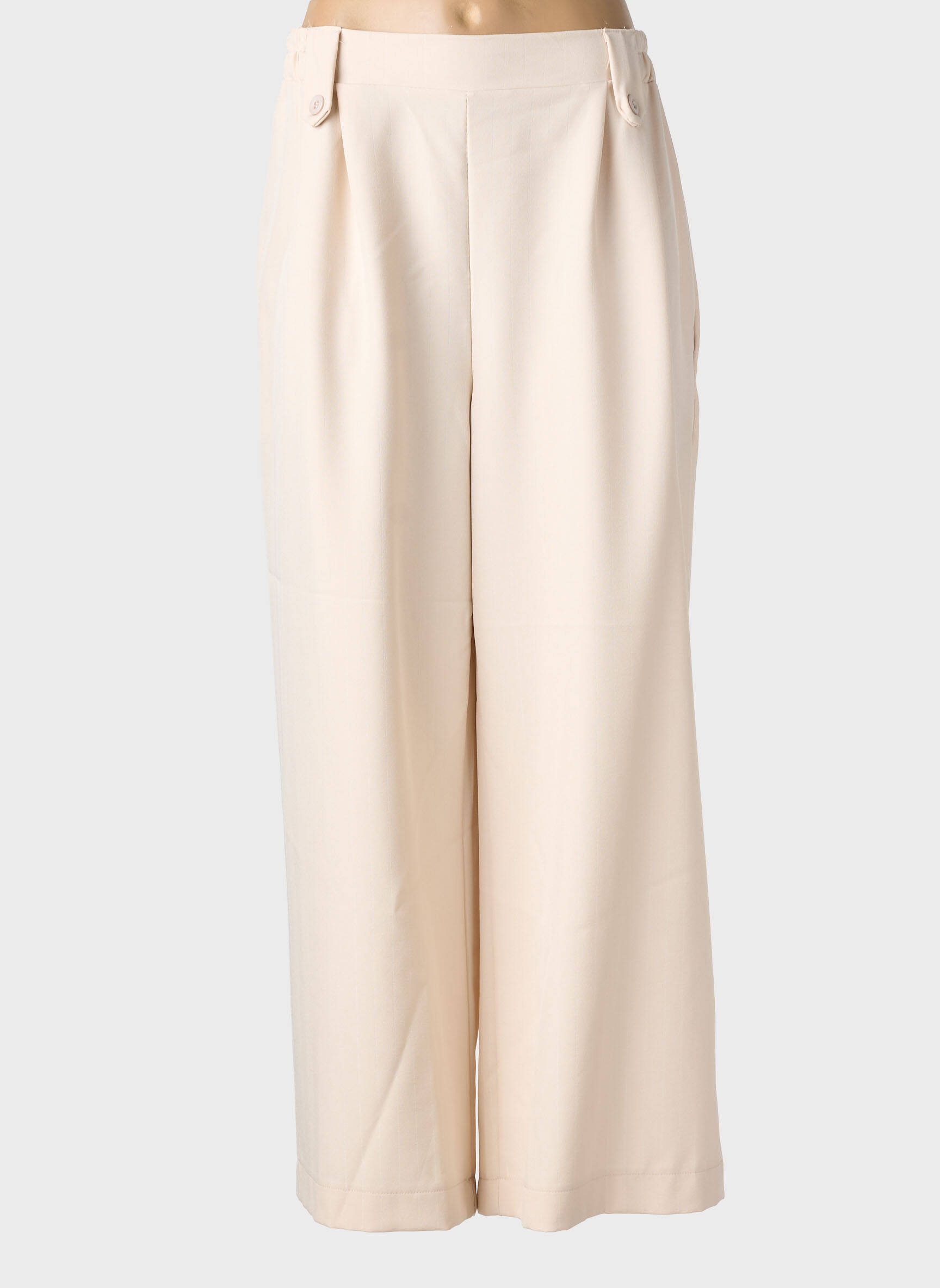 Pantalon large taille normale taille normale beige C'MELODIE femme