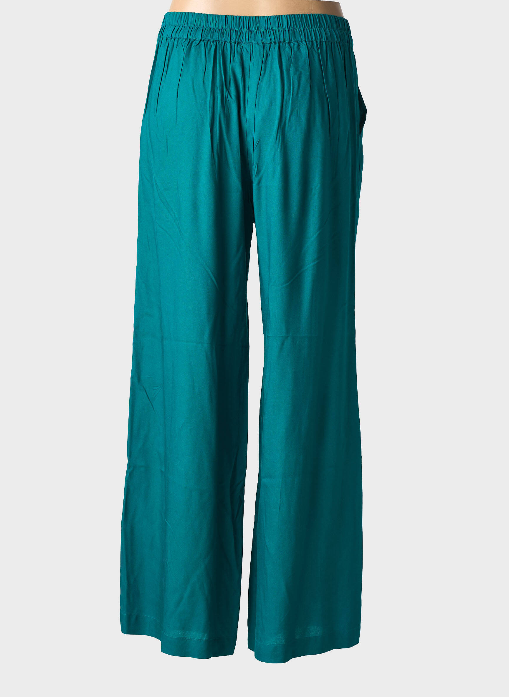 Pantalon large tissage popeline taille normale vert PRINCESSE NOMADE femme