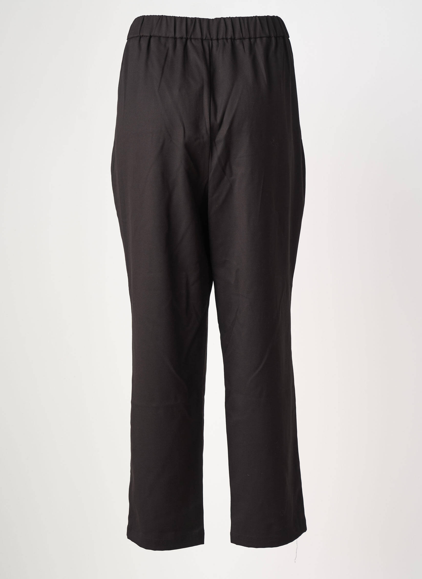 Pantalon chino tissage popeline taille haute noir C'MELODIE femme