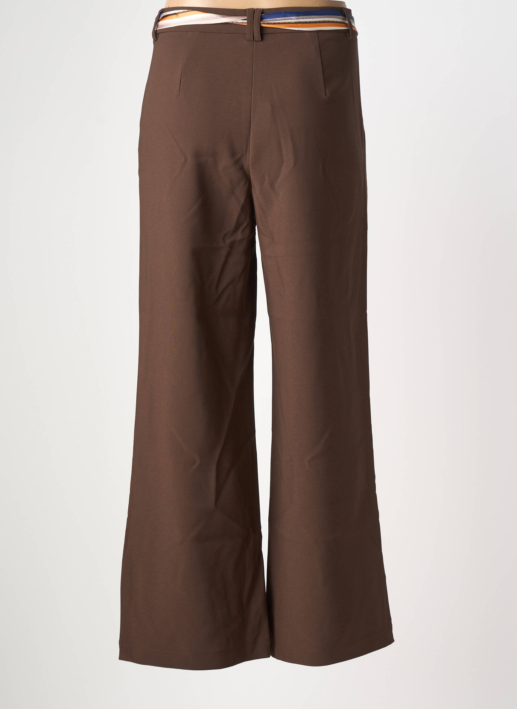 Pantalon flare taille normale taille normale marron BY ONE femme