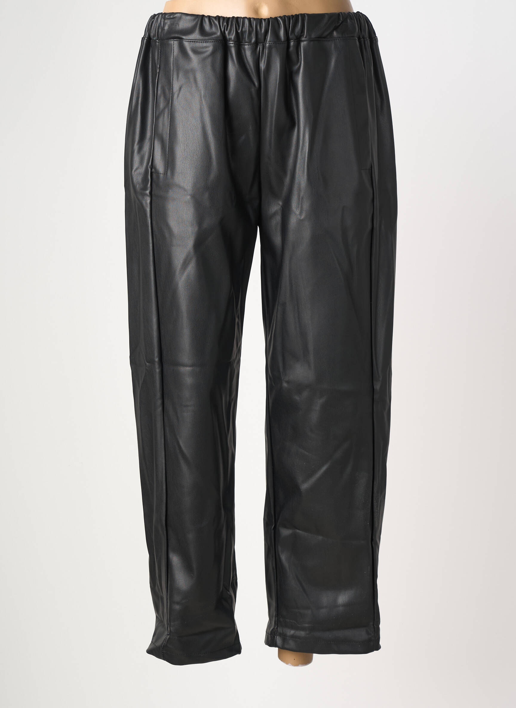 Pantalon droit taille élastique taille normale noir INTUITION femme