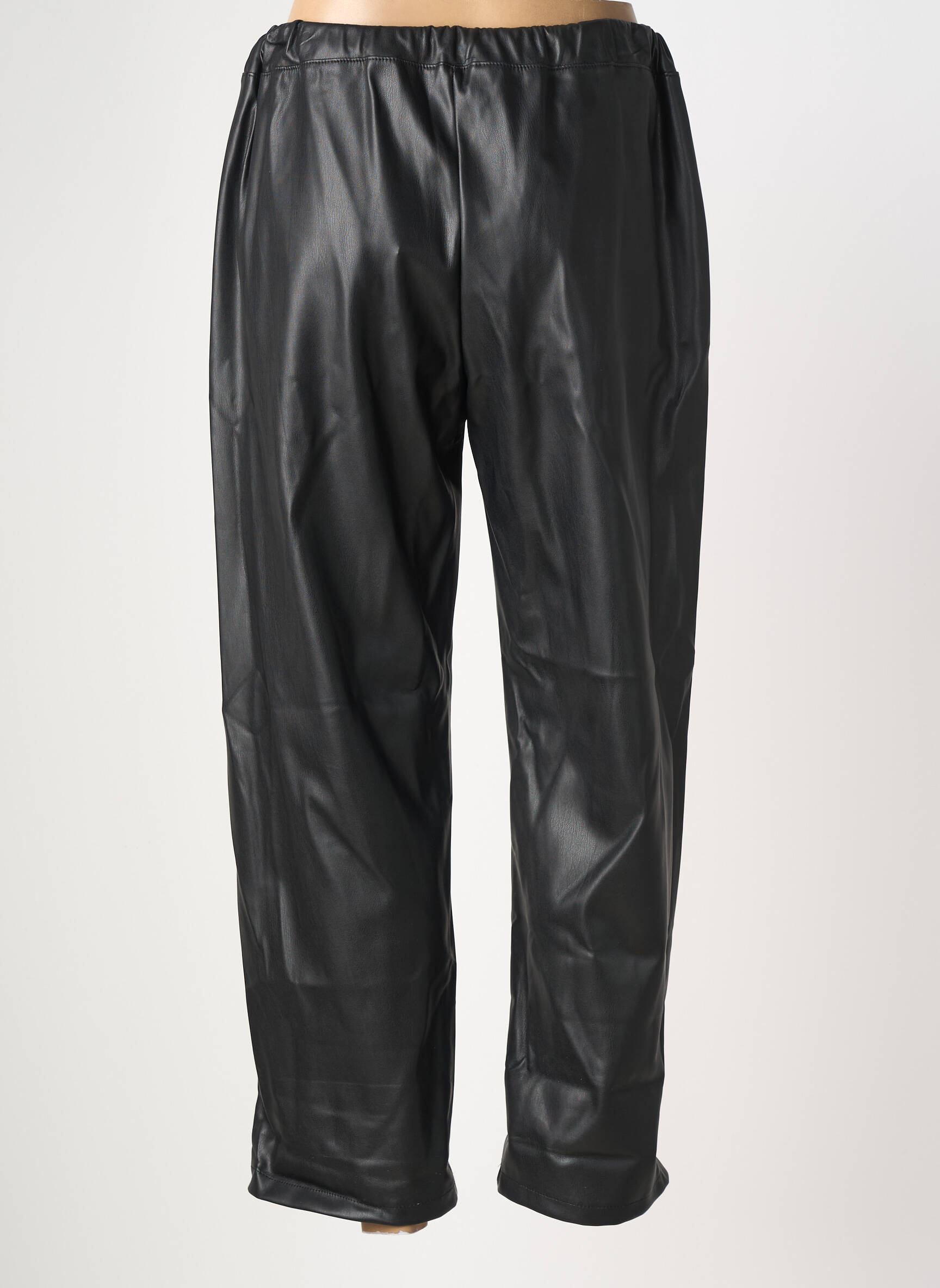 Pantalon droit taille élastique taille normale noir INTUITION femme