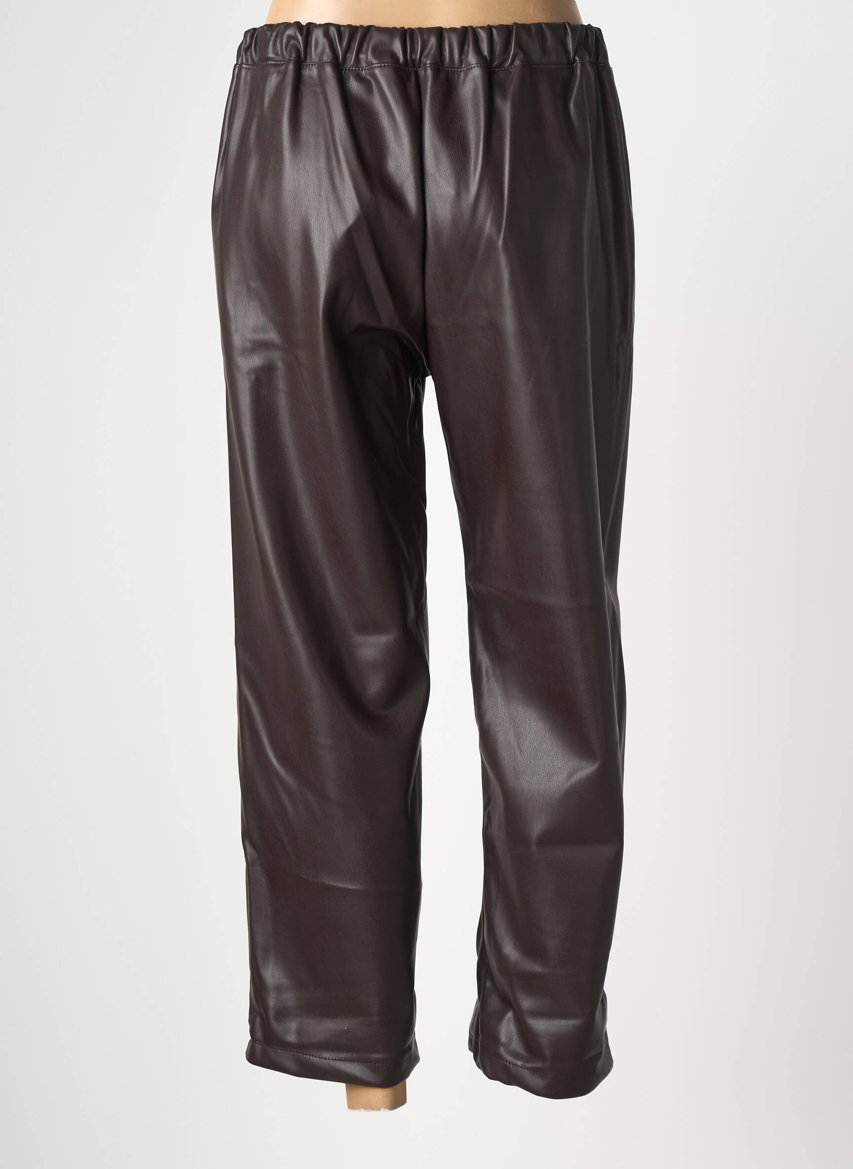 Pantalon droit taille élastique taille normale marron INTUITION femme
