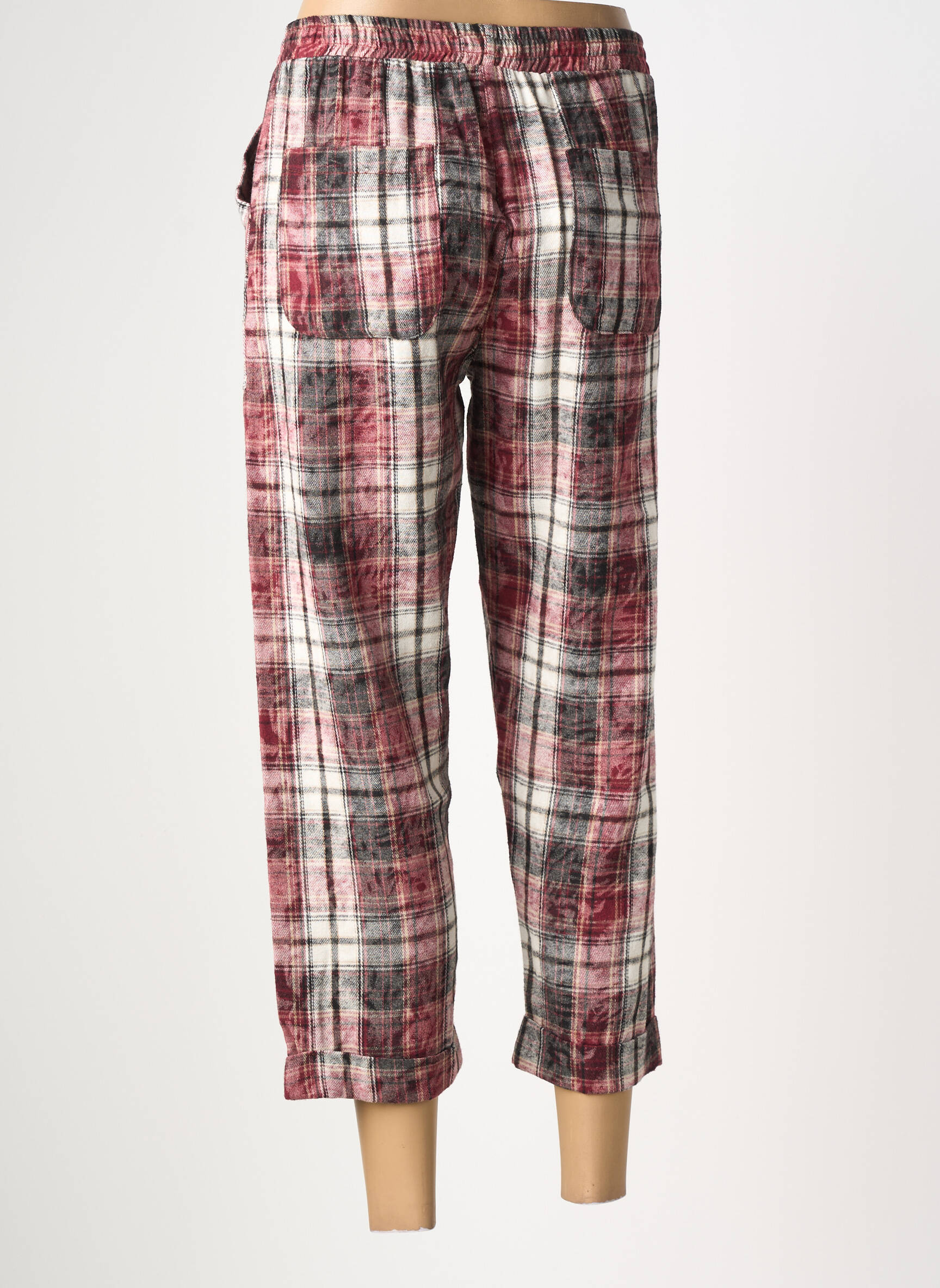 Pantacourt coupe droite taille normale rouge JOHANNA PARIS femme