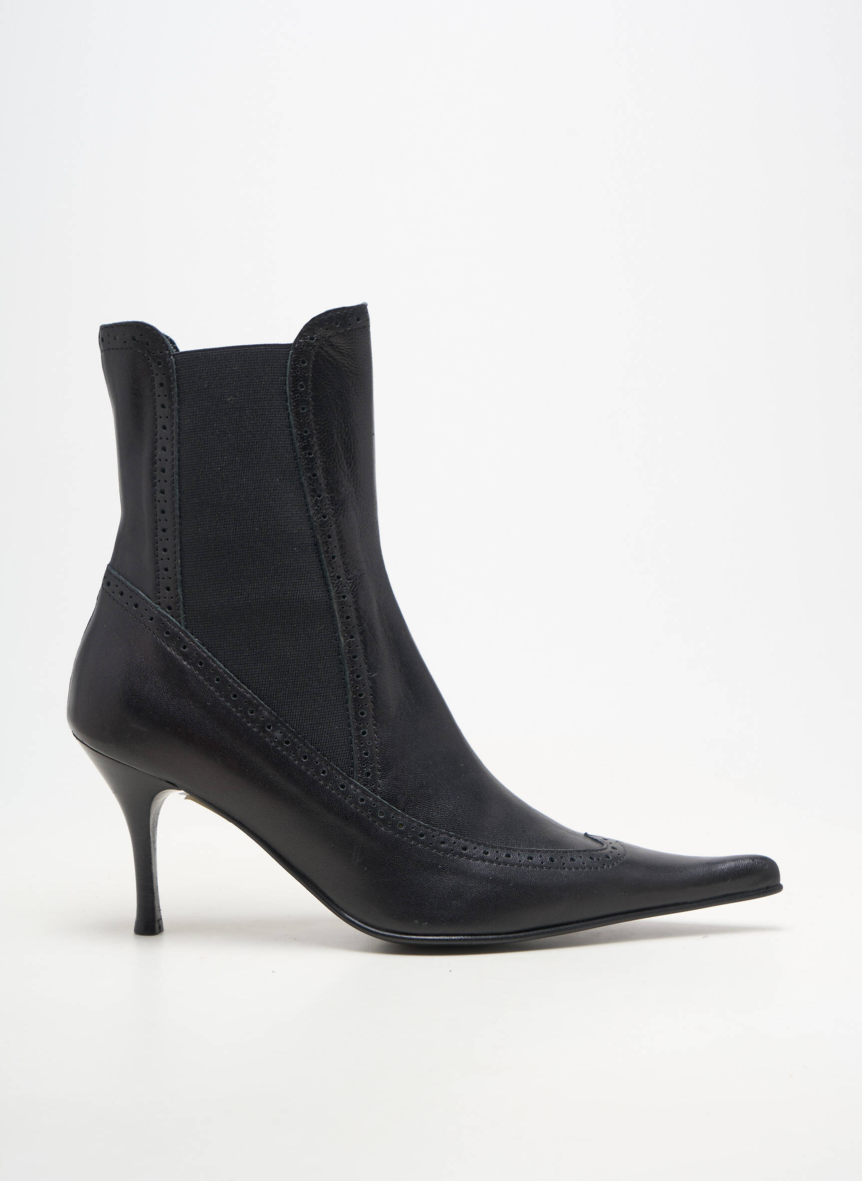 Bottines/boots matière lisse talon de 7 à 9cm noir ILARIO FERUCCI femme