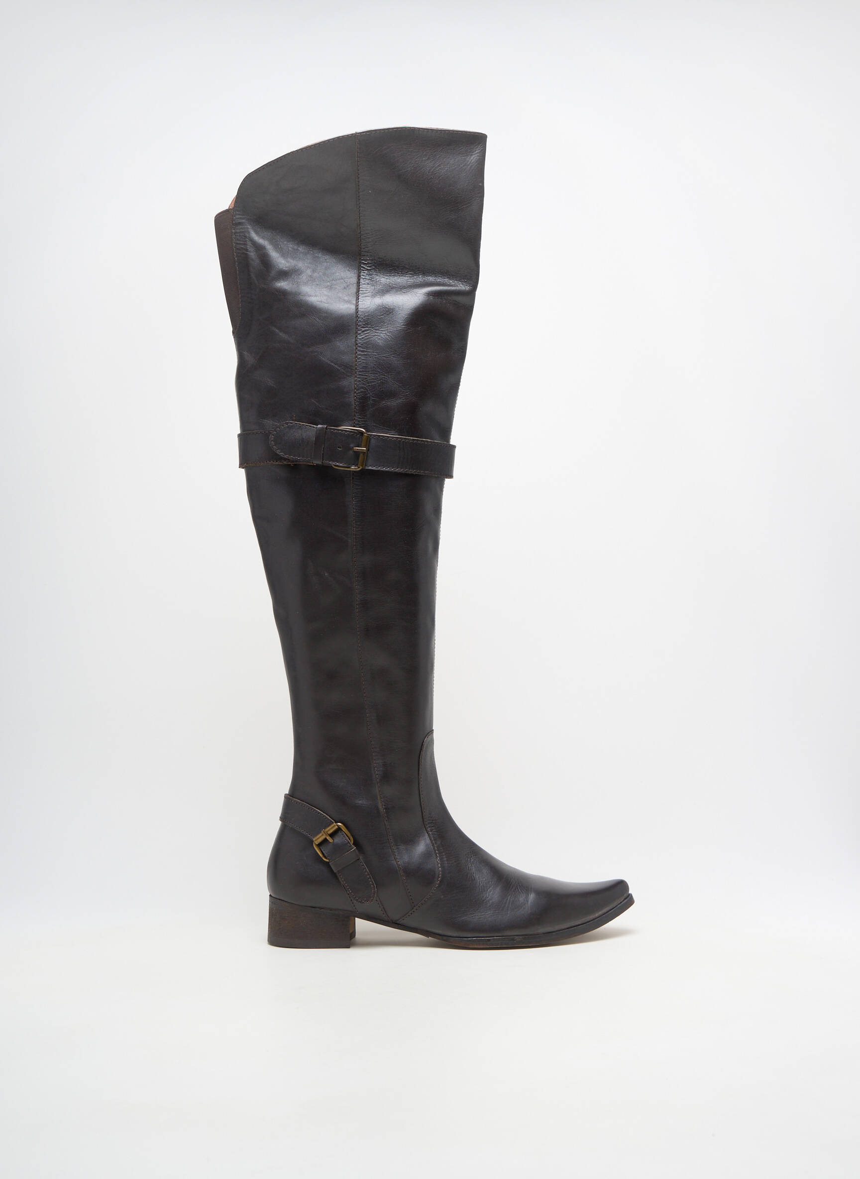 Bottes bout pointu talon de 4 à 6cm marron ILARIO FERUCCI femme