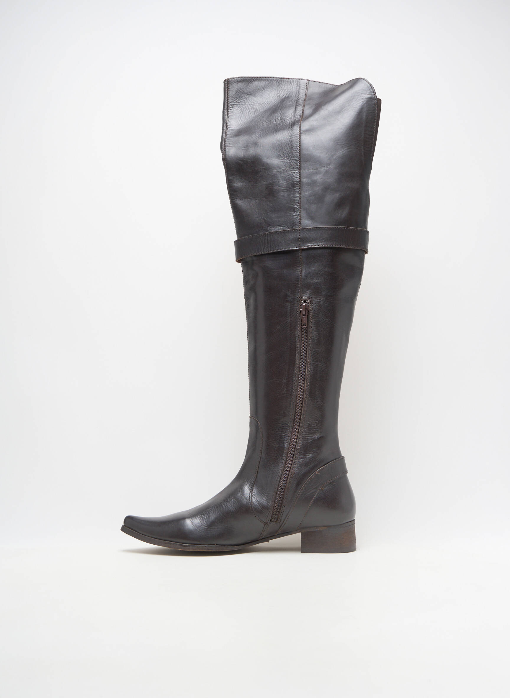 Bottes bout pointu talon de 4 à 6cm marron ILARIO FERUCCI femme