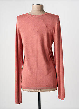 Gilet manches longues col rond rose ICHI femme
