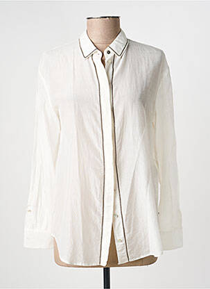 Chemisier coupe cintrée manches longues blanc HUGO BOSS femme