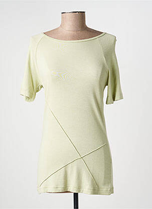 T-shirt stretch manches courtes vert MAILLE EN PLUS femme