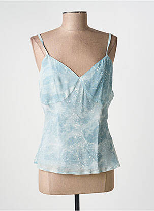 Top imprimé fantaisie fines bretelles bleu EVA KAYAN femme