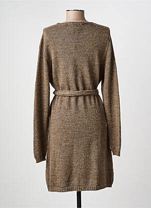 Robe pull col v manches longues marron LE PHARE DE LA BALEINE femme