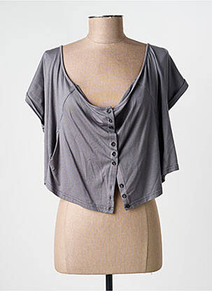 Gilet manches courtes coupe droite gris MADO ET LES AUTRES femme