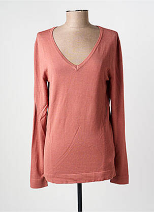 Pull coupe cintrée manches longues rose ICHI femme