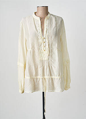 Blouse légère et transparente manches longues jaune HUGO BOSS femme