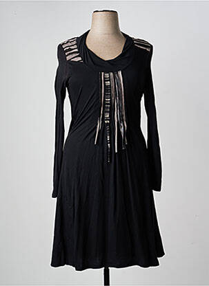 Robe mi-longue manches longues manches longues noir CAP JULUCA femme