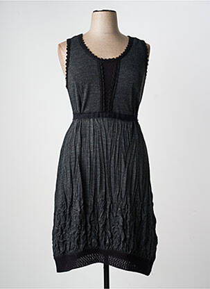 Robe mi-longue sans manche sans manche gris 3322 femme