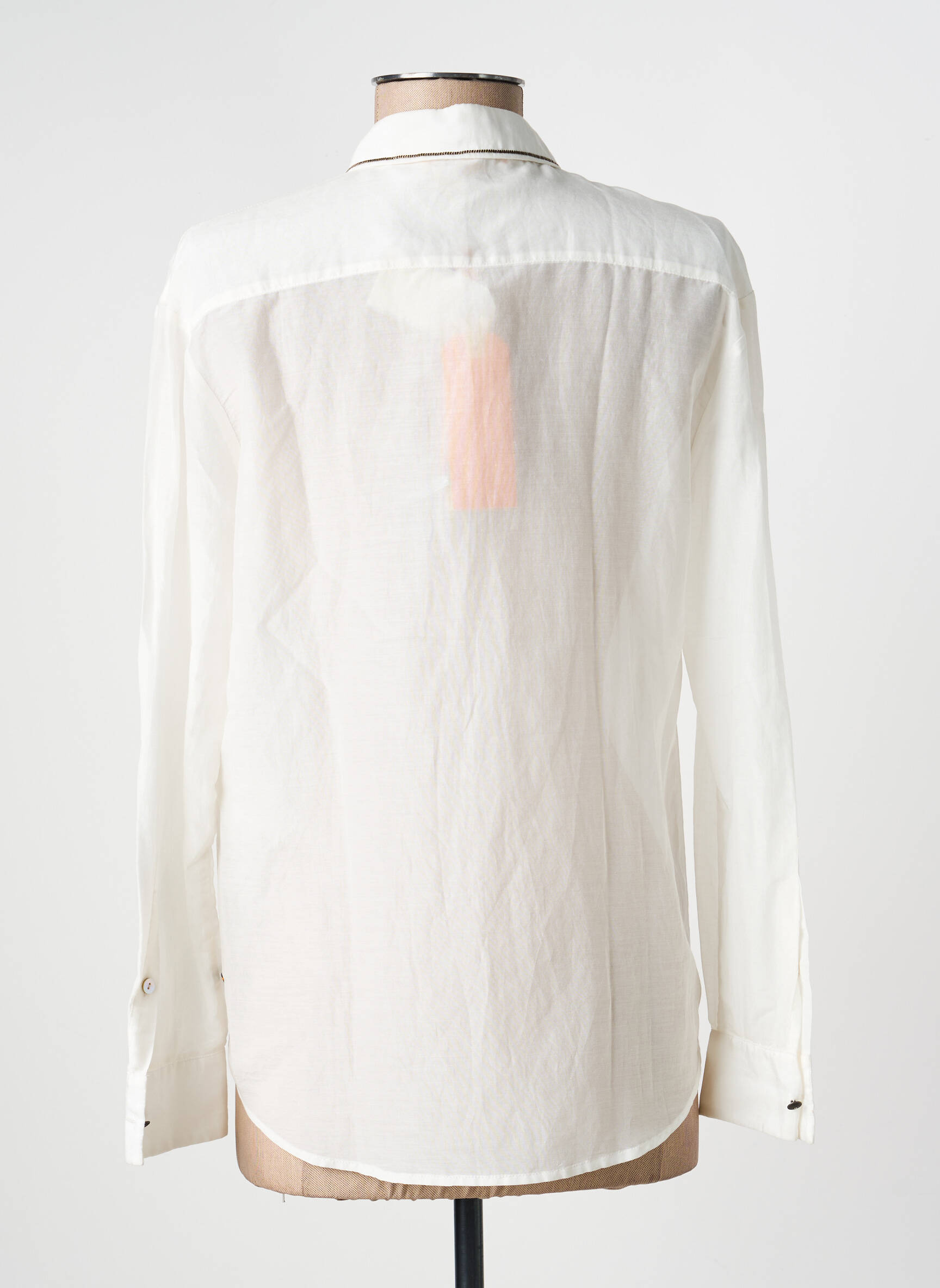 Chemisier coupe cintrée manches longues blanc HUGO BOSS femme