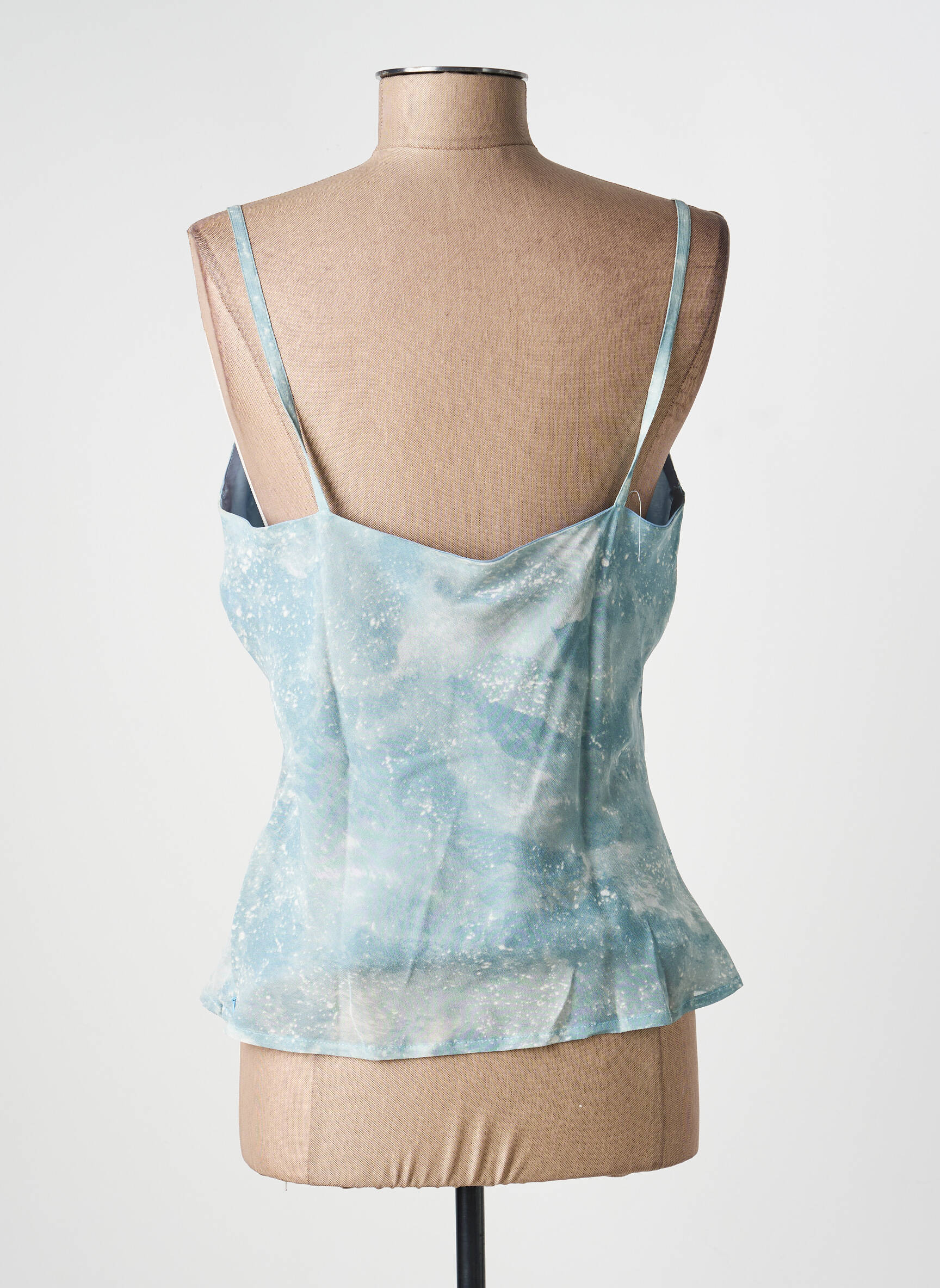 Top imprimé fantaisie fines bretelles bleu EVA KAYAN femme