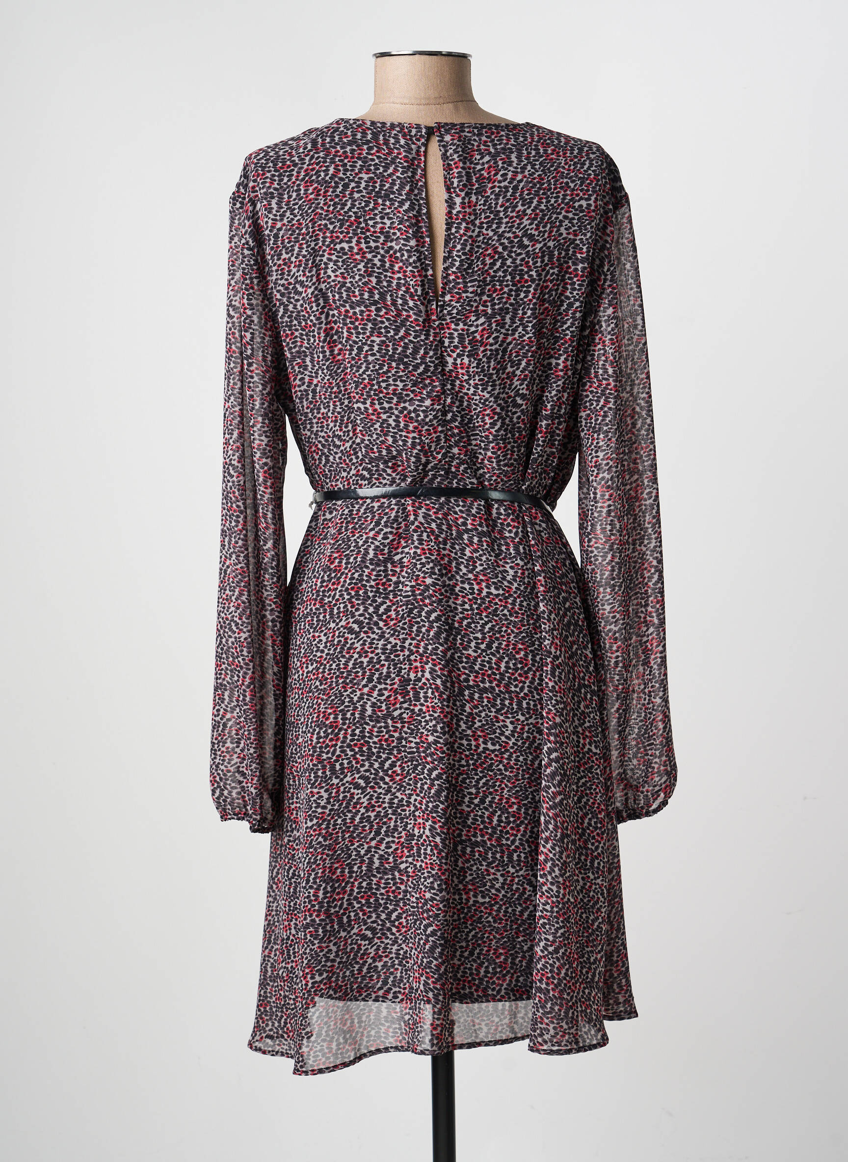 Robe courte coupe fluide manches longues noir GAUDI femme