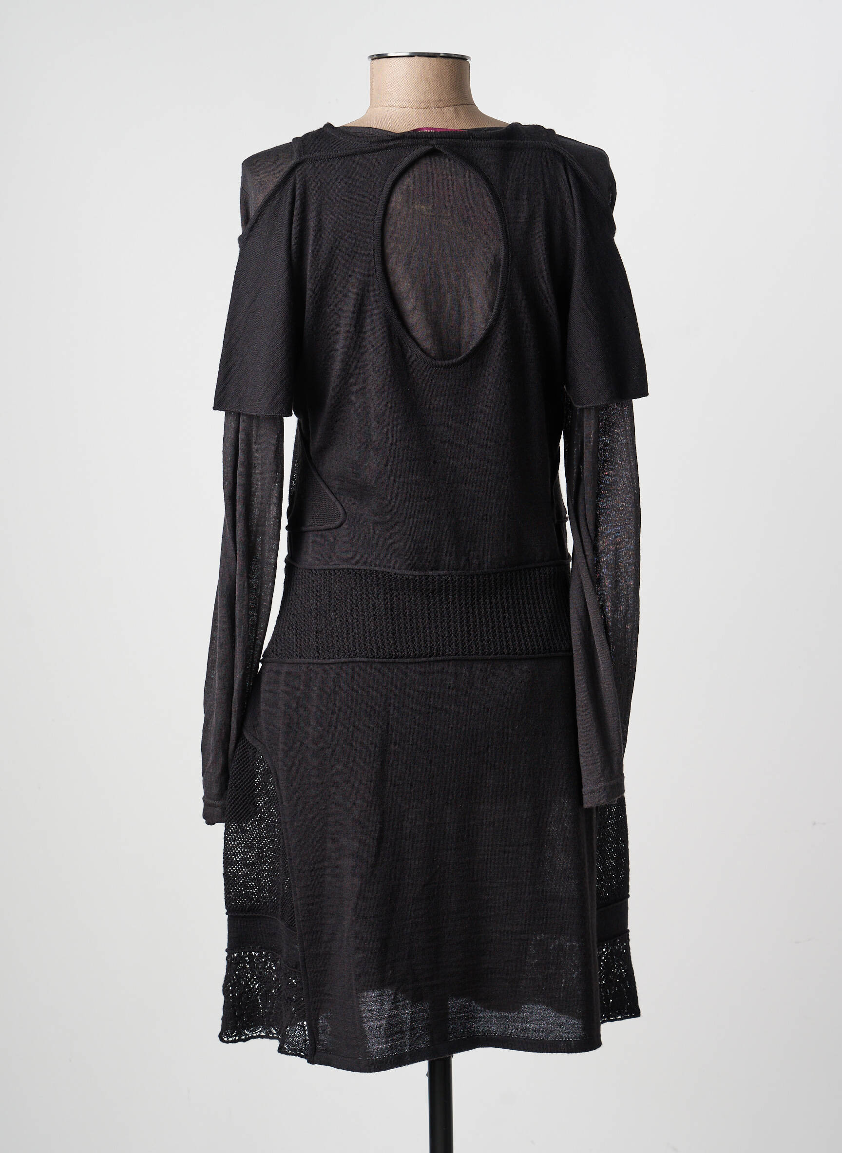 Robe mi-longue manches longues manches longues noir ALDO MARTIN'S femme