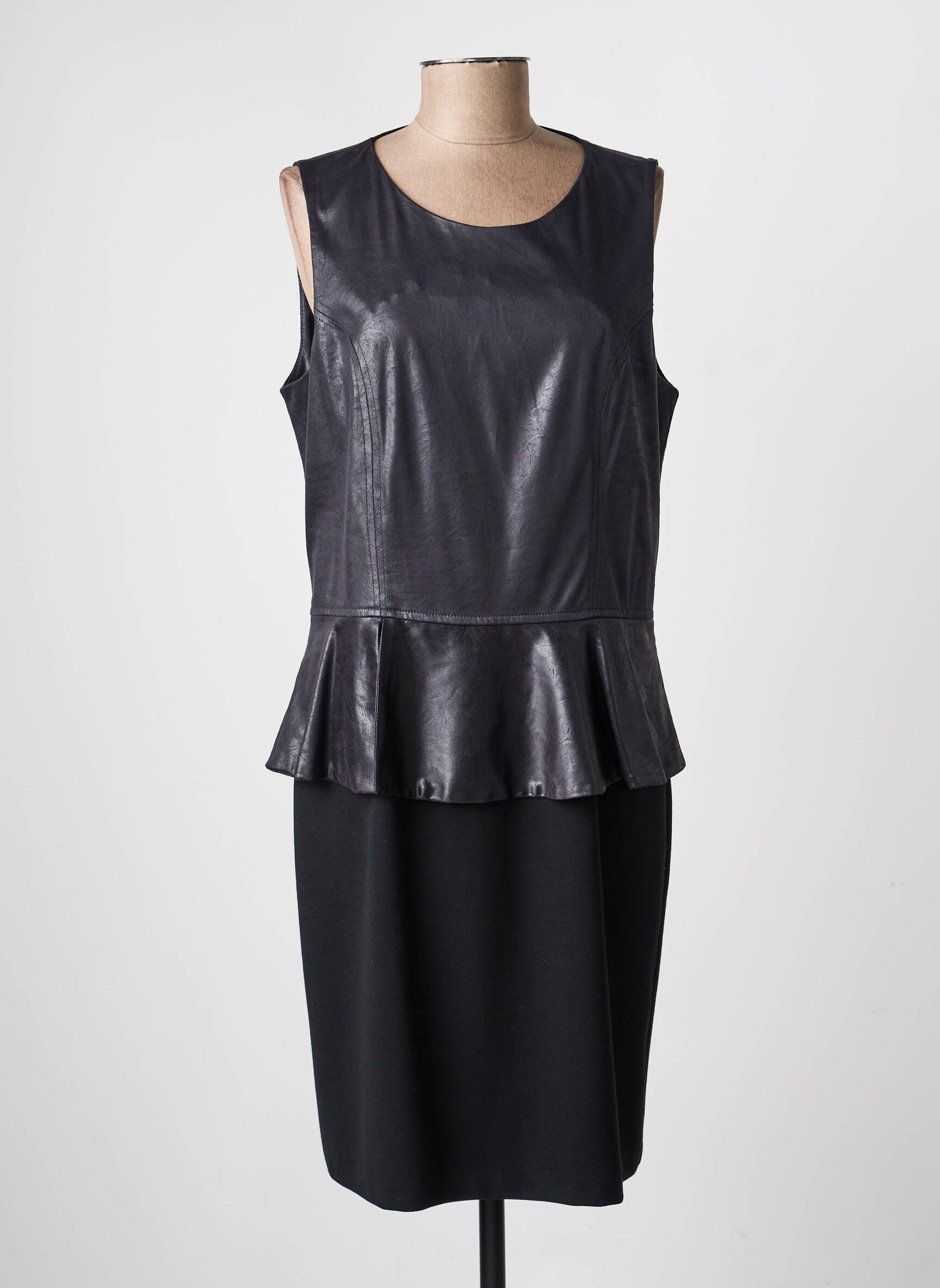 Robe mi-longue sans manche sans manche noir PAUL BRIAL femme