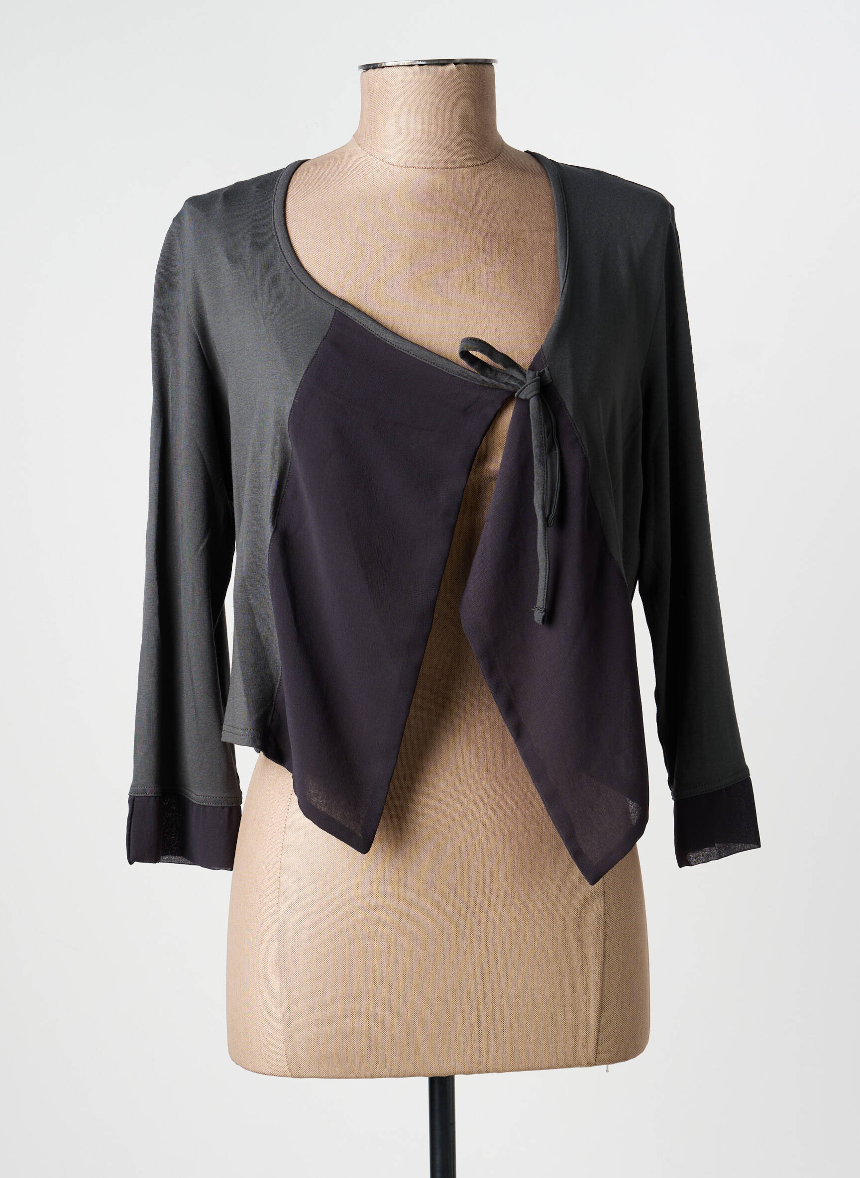Gilet manches longues manches 3/4 gris MADO ET LES AUTRES femme