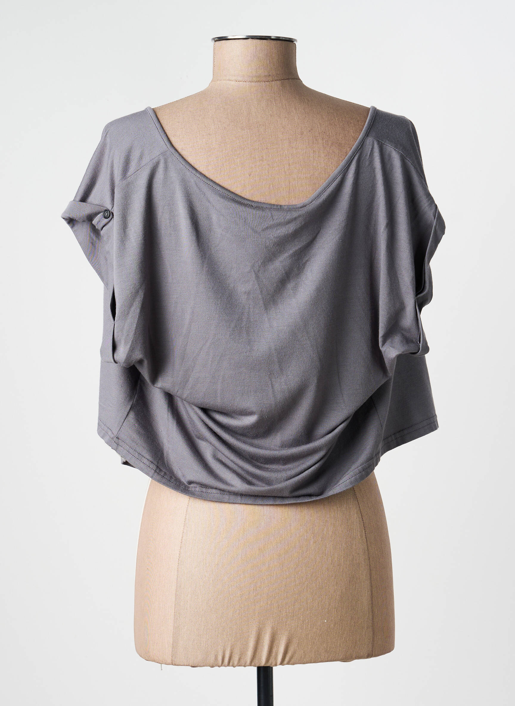 Gilet manches courtes coupe droite gris MADO ET LES AUTRES femme