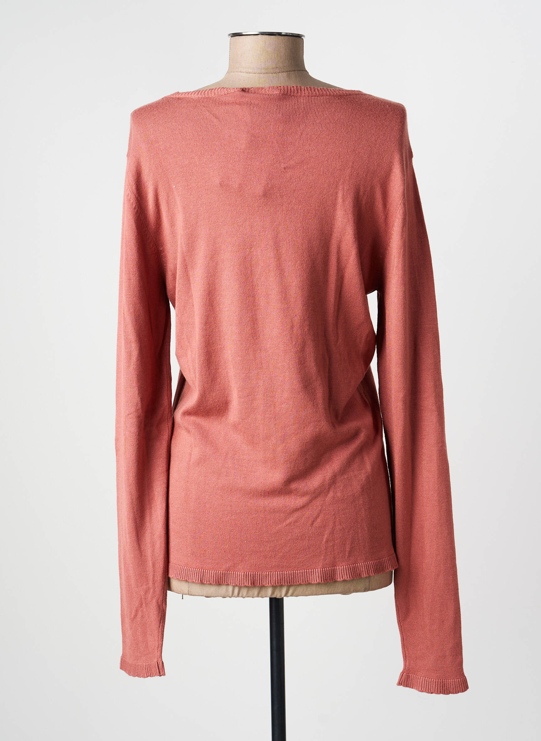 Pull coupe cintrée manches longues rose ICHI femme