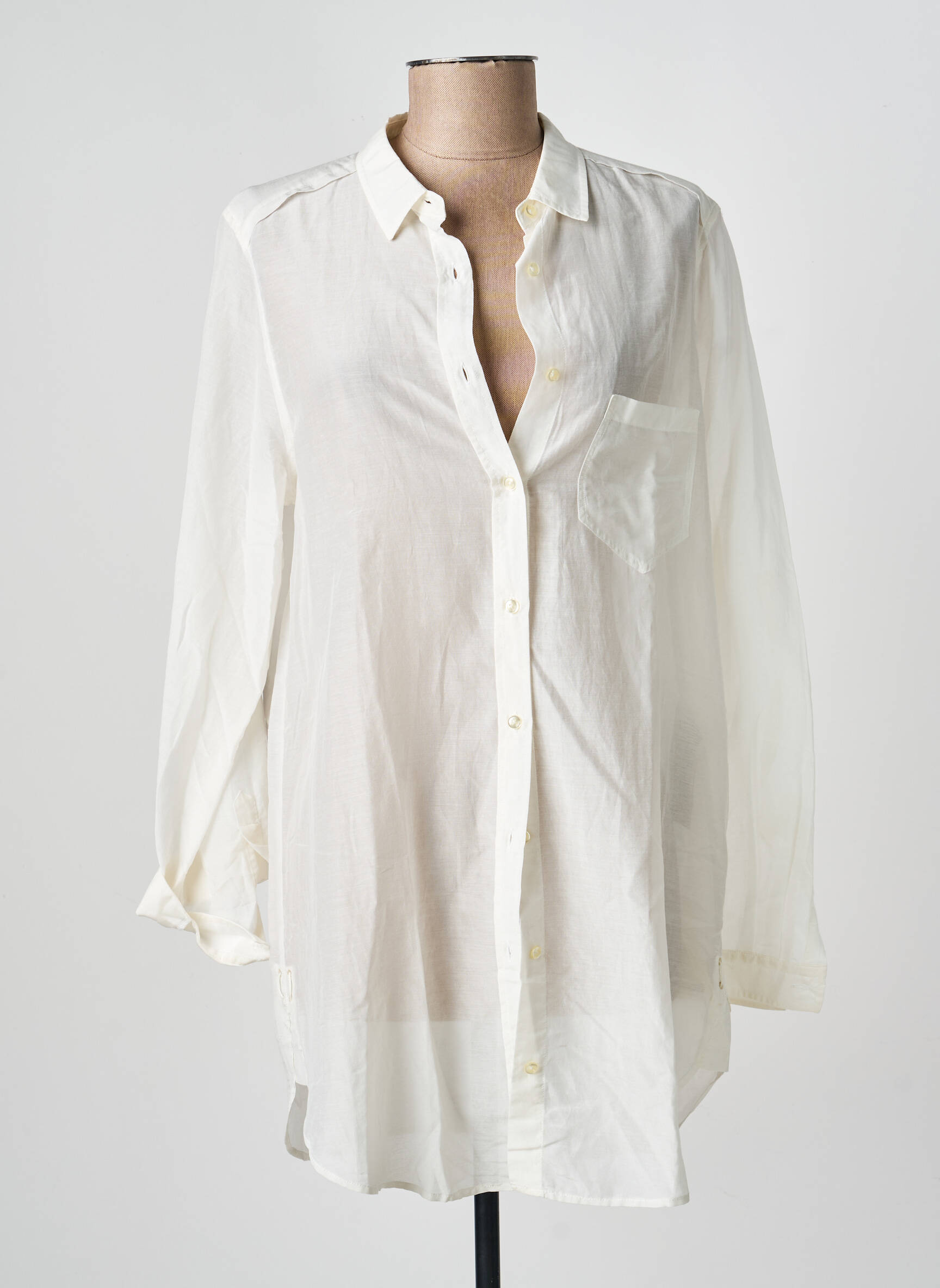 Tunique manches longues légère et transparente beige HUGO BOSS femme