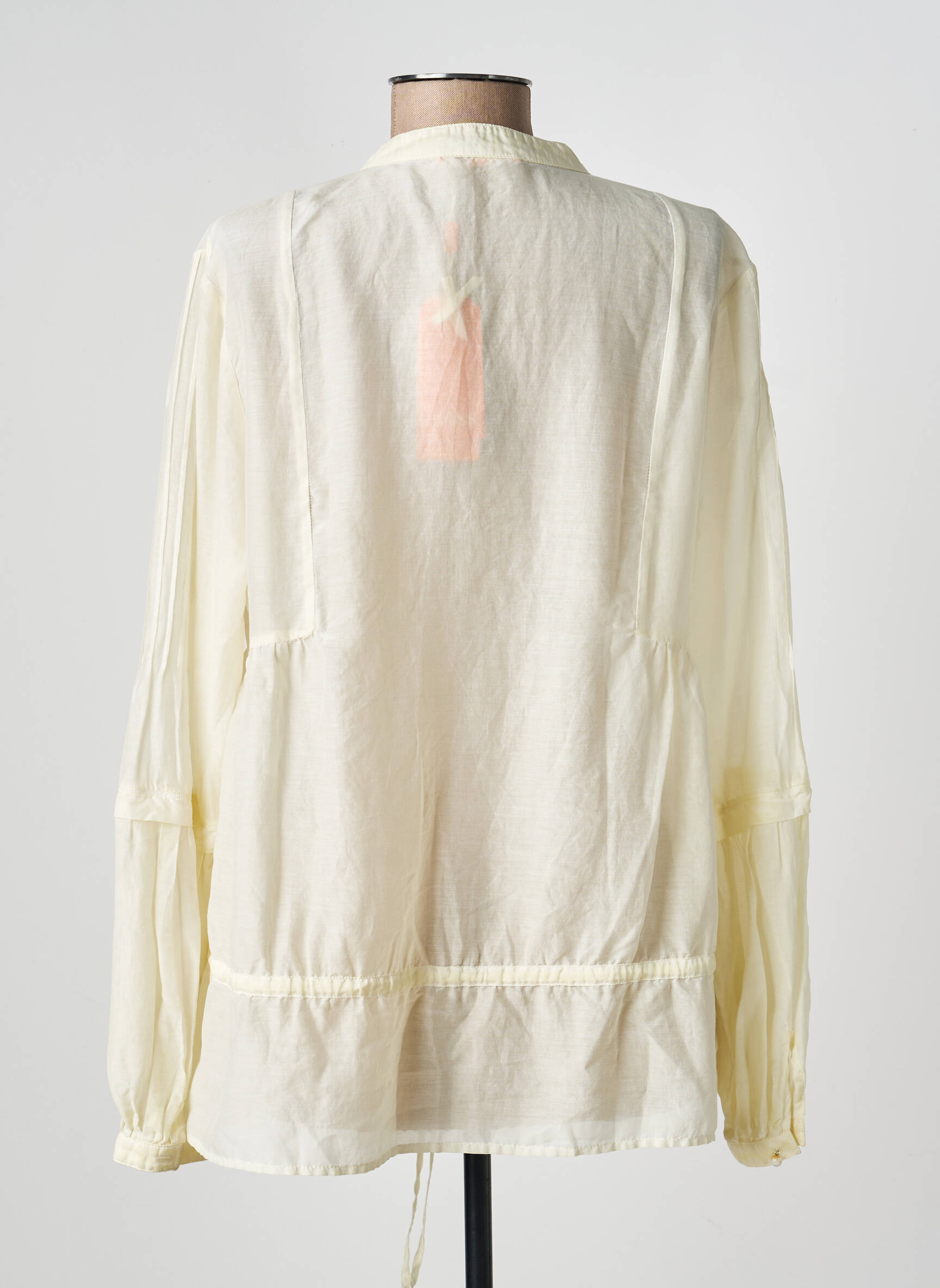 Blouse légère et transparente manches longues jaune HUGO BOSS femme