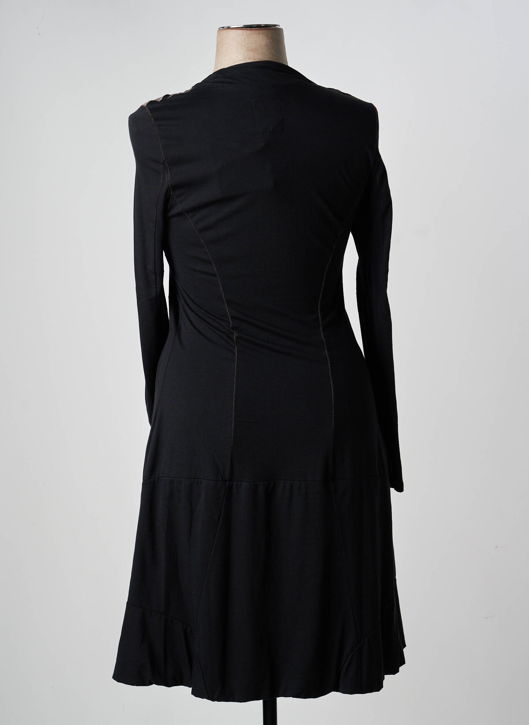 Robe mi-longue manches longues manches longues noir CAP JULUCA femme