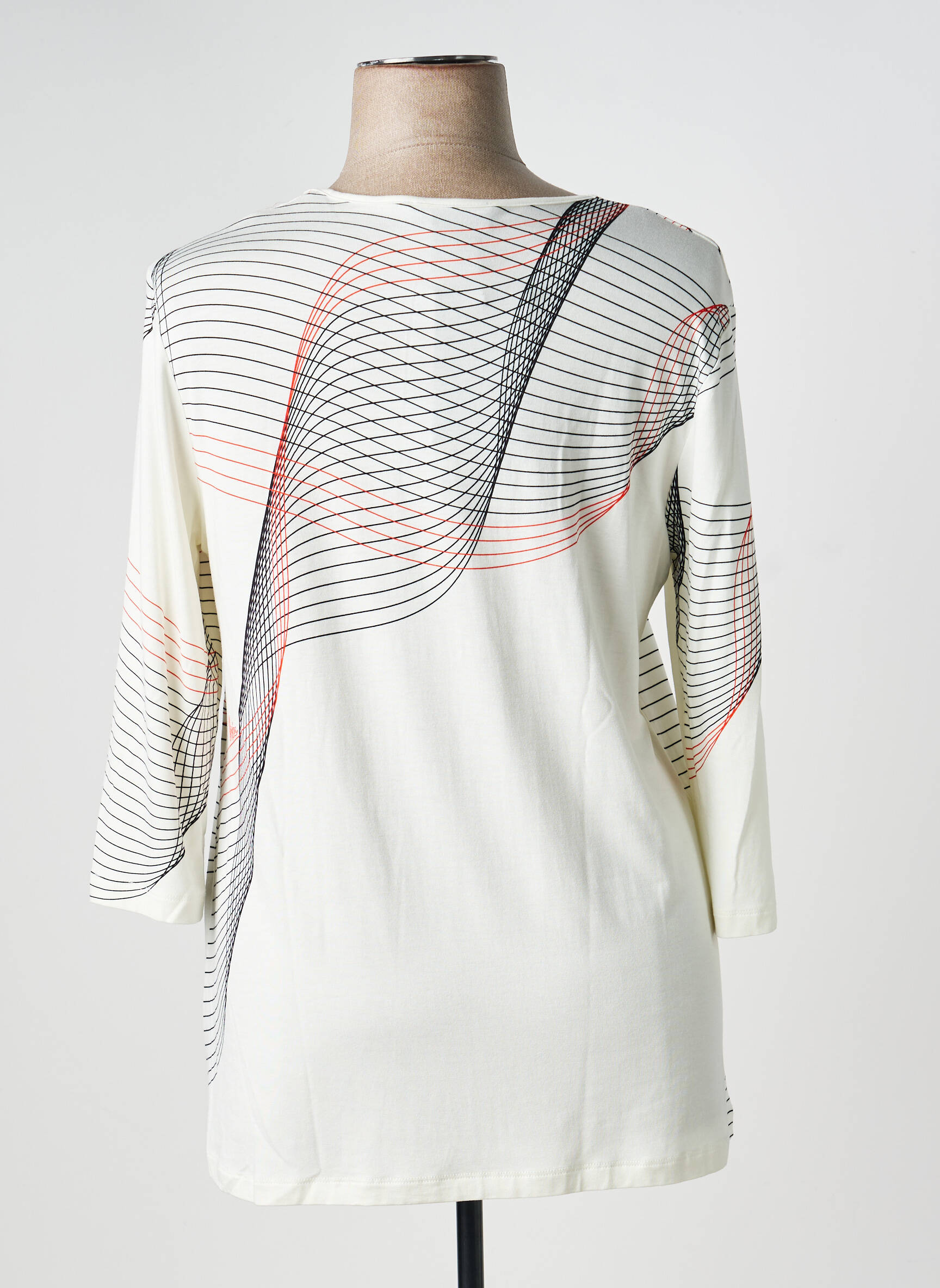 T-shirt manches 3/4 manches 3/4 beige NATHALIE CHAIZE femme