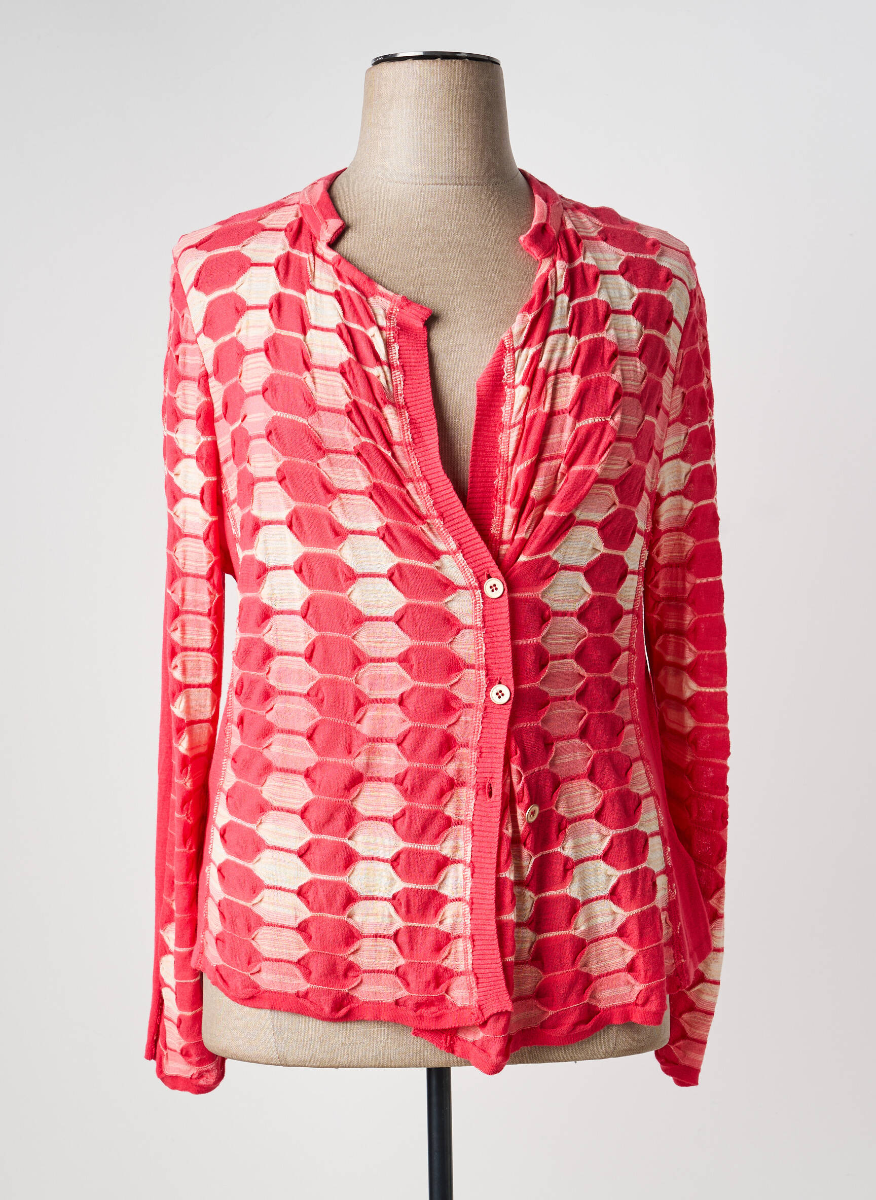 Gilet manches longues stretch rose ALDO MARTIN'S femme