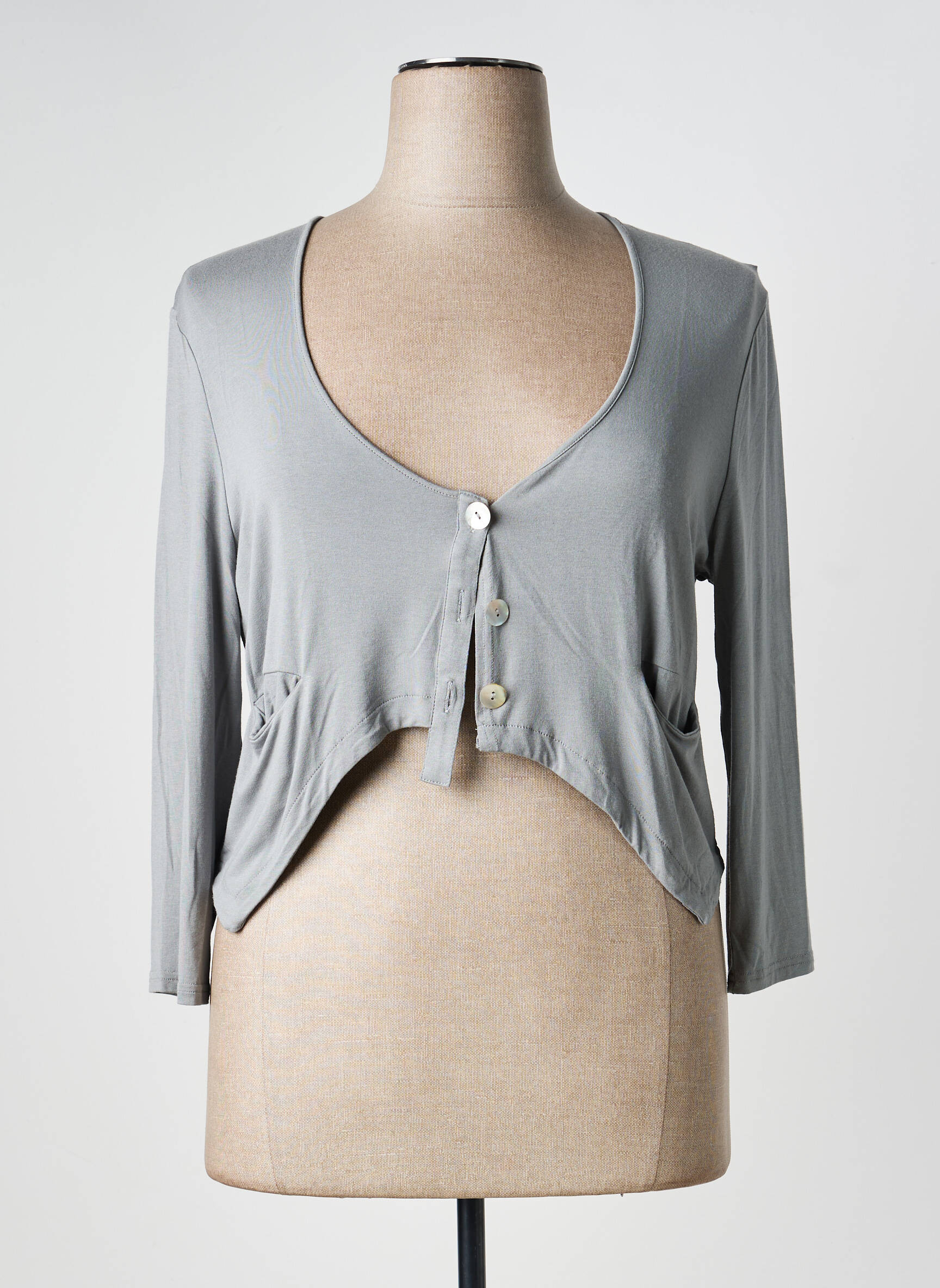 Gilet manches longues manches 3/4 gris MADO ET LES AUTRES femme