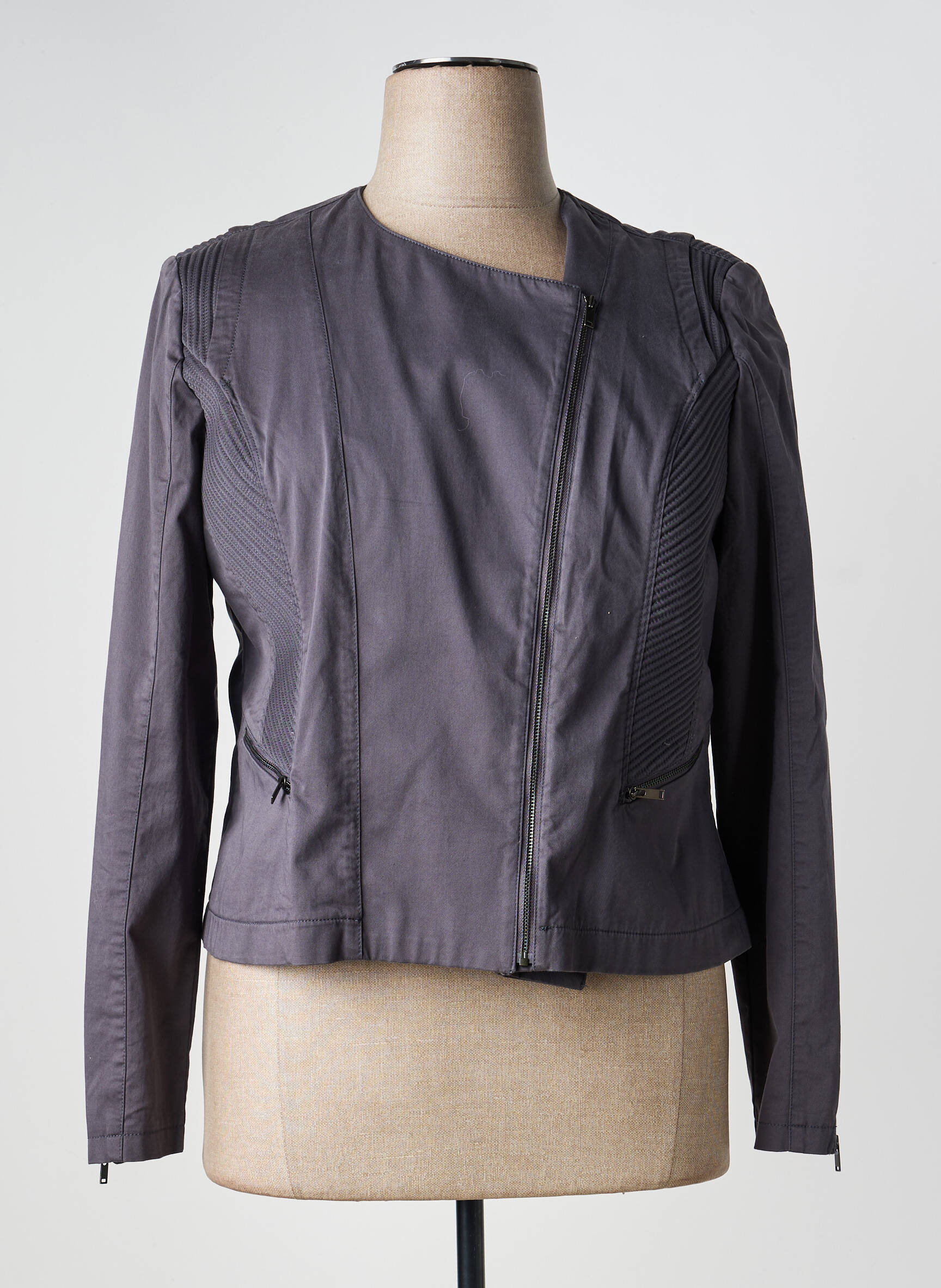Veste casual poches gris EVA KAYAN femme